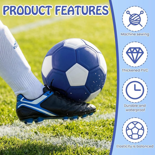 Curve voetbal maat 5 met pomp en opbergtas blauw wit - happygetfit.com