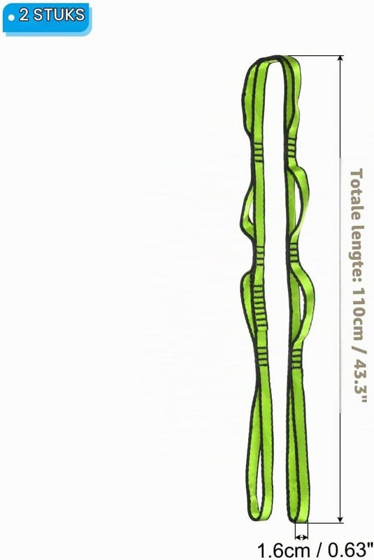 Daisy chain ophangbanden 2 stuks 110 x 1,6 cm zwart met 8 lussen – verstelbare ophangriemen – aerial yoga accessoires - happygetfit.com
