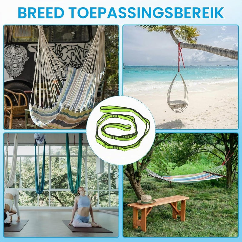 Chargez l'image dans la visionneuse de la galerie, Daisy chain ophangbanden 2 stuks 110 x 1,6 cm zwart met 8 lussen – verstelbare ophangriemen – aerial yoga accessoires - happygetfit.com
