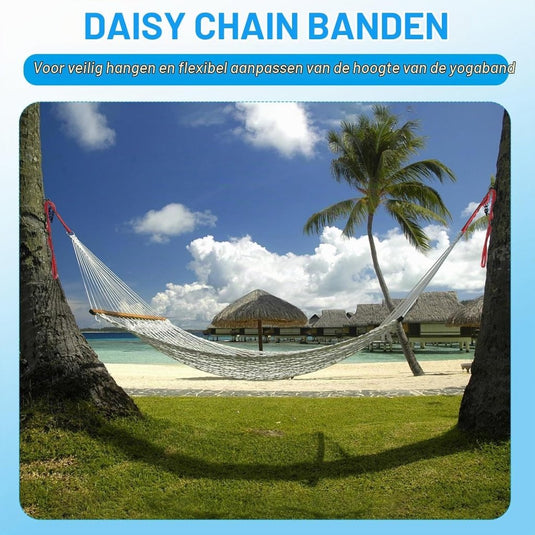 Daisy chain ophangbanden 2 stuks 110 x 1,6 cm zwart met 8 lussen – verstelbare ophangriemen – aerial yoga accessoires - happygetfit.com