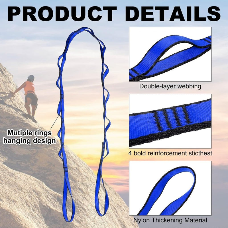 Carica immagine in Galleria Viewer, Daisy chain ophangbanden 2 stuks 180 cm met 12 lussen blauw – verstelbare nylon riemen – aerial yoga accessoires - happygetfit.com
