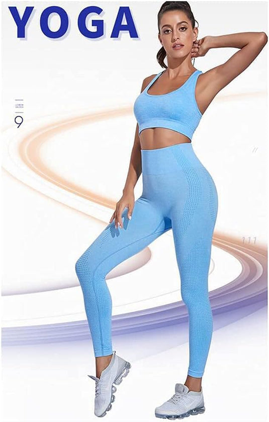 Dames 3-Delige Yoga Workout Sets Voor Vrouwen Sportkleding Hoge Taille Leggings Sport BH Trainingspakken Set - happygetfit.com