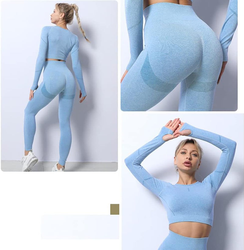 Load image into Gallery viewer, Dames 3-Delige Yoga Workout Sets Voor Vrouwen Sportkleding Hoge Taille Leggings Sport BH Trainingspakken Set - happygetfit.com
