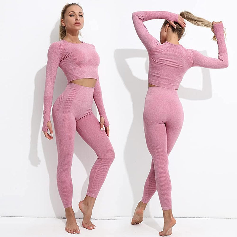 Load image into Gallery viewer, Dames 3-Delige Yoga Workout Sets Voor Vrouwen Sportkleding Hoge Taille Leggings Sport BH Trainingspakken Set - happygetfit.com
