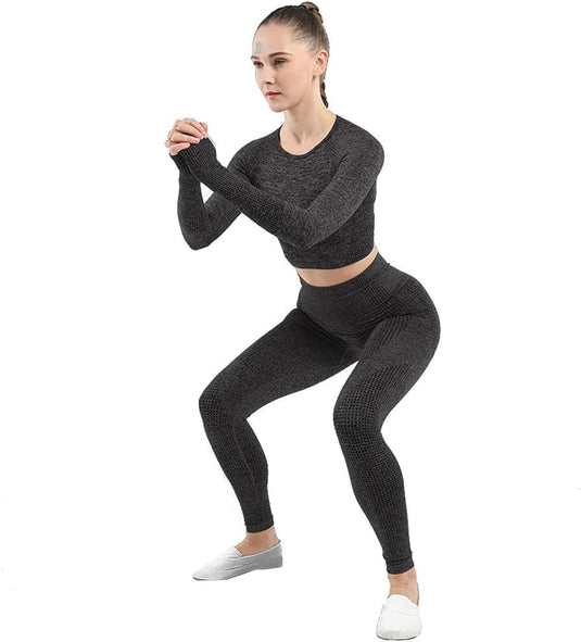 Dames 3-Delige Yoga Workout Sets Voor Vrouwen Sportkleding Hoge Taille Leggings Sport BH Trainingspakken Set - happygetfit.com
