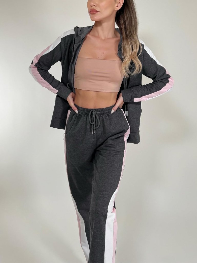 Load image into Gallery viewer, Dames joggingpak katoen met lange broek en zakken - happygetfit.com
