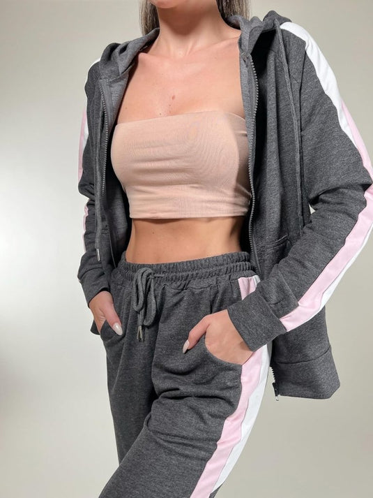 Dames joggingpak katoen met lange broek en zakken - happygetfit.com