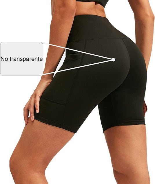 Dames korte sportlegging high waist met zakken - happygetfit.com