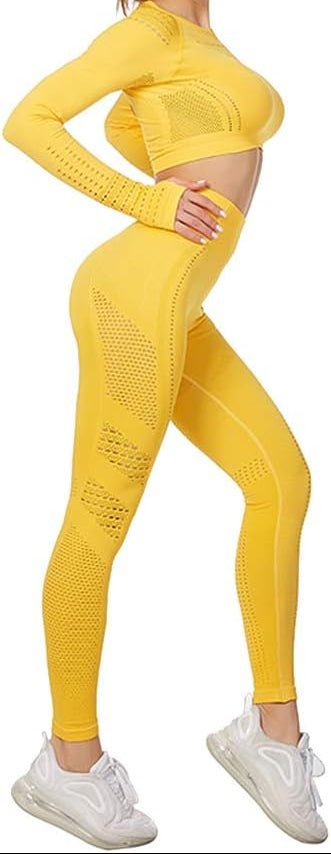Load image into Gallery viewer, Dames yoga set 2-delig met crop top en legging - happygetfit.com
