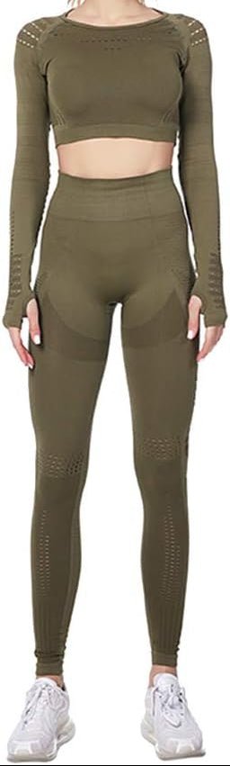 Load image into Gallery viewer, Dames yoga set 2-delig met crop top en legging - happygetfit.com

