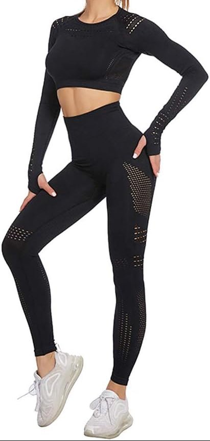 Load image into Gallery viewer, Dames yoga set 2-delig met crop top en legging - happygetfit.com
