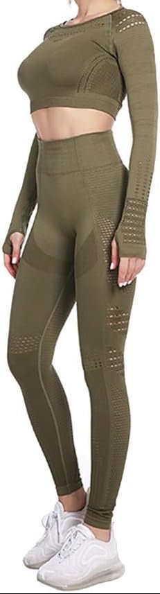 Load image into Gallery viewer, Dames yoga set 2-delig met crop top en legging - happygetfit.com
