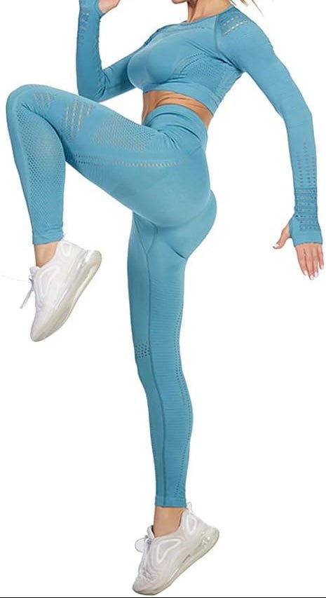 Load image into Gallery viewer, Dames yoga set 2-delig met crop top en legging - happygetfit.com
