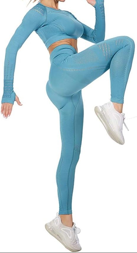 Load image into Gallery viewer, Dames yoga set 2-delig met crop top en legging - happygetfit.com
