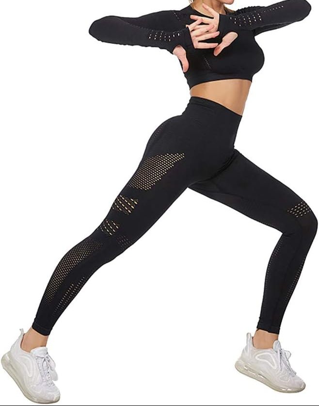 Load image into Gallery viewer, Dames yoga set 2-delig met crop top en legging - happygetfit.com
