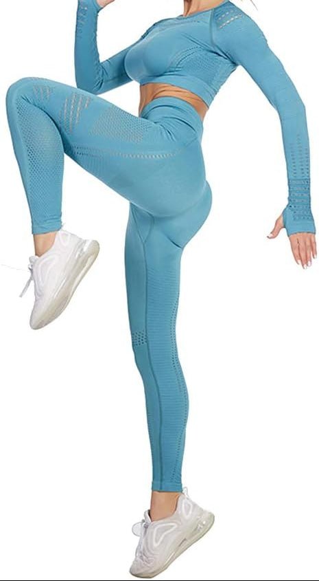 Load image into Gallery viewer, Dames yoga set 2-delig met crop top en legging - happygetfit.com
