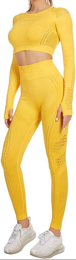 Dames yoga set 2-delig met crop top en legging - happygetfit.com