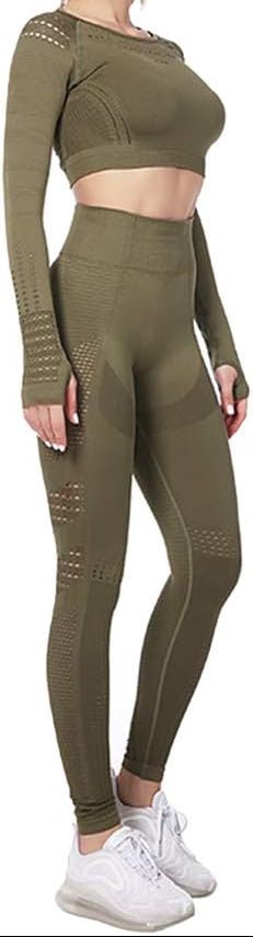 Load image into Gallery viewer, Dames yoga set 2-delig met crop top en legging - happygetfit.com
