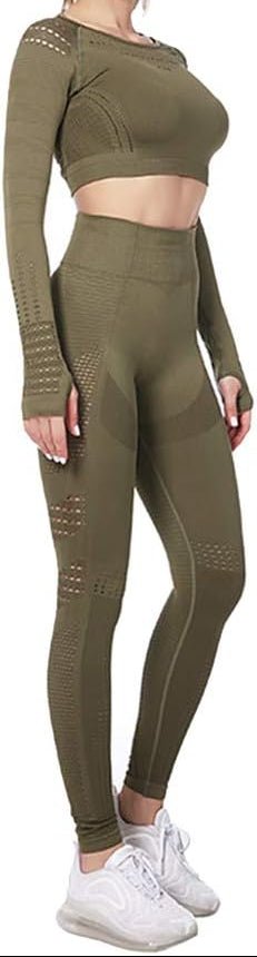 Dames yoga set 2-delig met crop top en legging - happygetfit.com