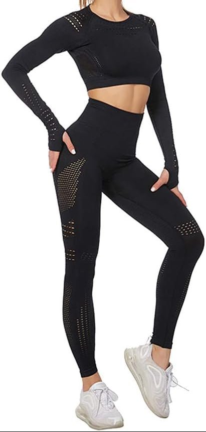 Load image into Gallery viewer, Dames yoga set 2-delig met crop top en legging - happygetfit.com
