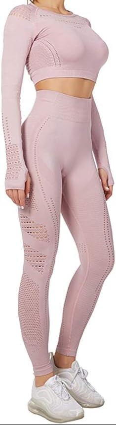 Dames yoga set 2-delig met crop top en legging - happygetfit.com