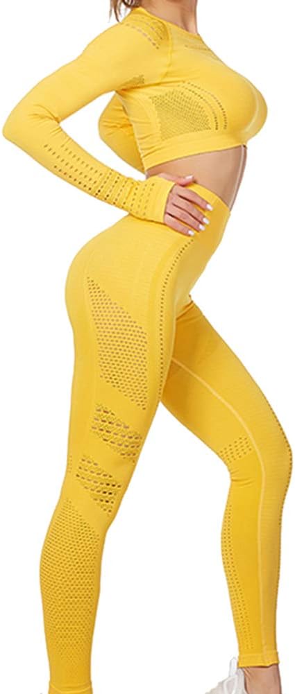 Dames yoga set 2-delig met crop top en legging - happygetfit.com