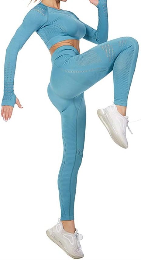 Dames yoga set 2-delig met crop top en legging - happygetfit.com