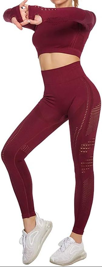 Dames yoga set 2-delig met crop top en legging - happygetfit.com