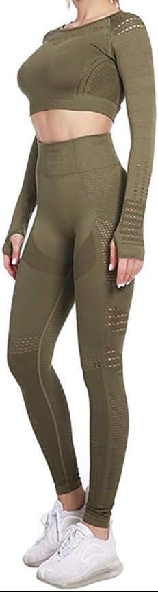 Load image into Gallery viewer, Dames yoga set 2-delig met crop top en legging - happygetfit.com
