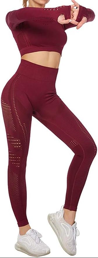 Dames yoga set 2-delig met crop top en legging - happygetfit.com