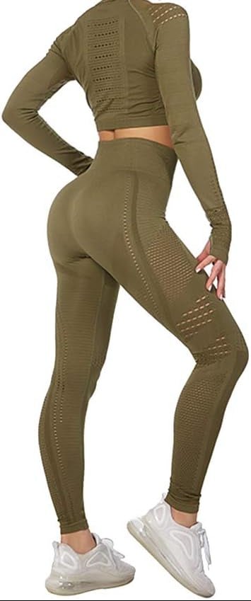 Dames yoga set 2-delig met crop top en legging - happygetfit.com