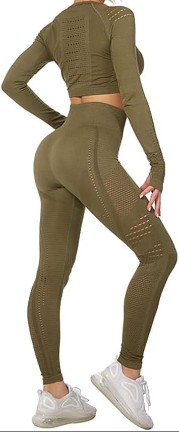Dames yoga set 2-delig met crop top en legging - happygetfit.com