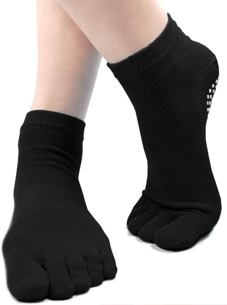 Load image into Gallery viewer, Dames Yoga Sokken Antislip Sportsokken Met Rubberen Zolen, Dames Teen Sokken Voor Pilates Yoga Dans Gym Vechtsporten, 4 paar - happygetfit.com
