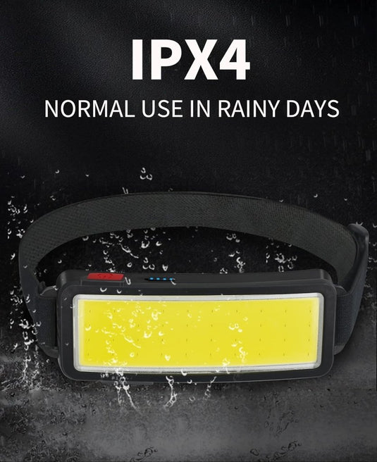 DARKBEAM Led-hoofdlamp, USB-zaklamp, oplaadbaar, COB-projector, licht, waterdicht, onderhoud en constructie van de auto, werklicht voor helm, fietsen, vissen in de open lucht, 2 verpakkingen - happygetfit.com