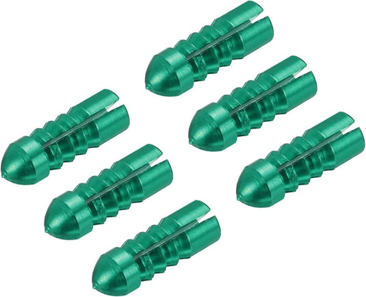 Dart flight protectors 6 stuks van aluminium groen – 90 graden flight savers – dart accessoires - happygetfit.com