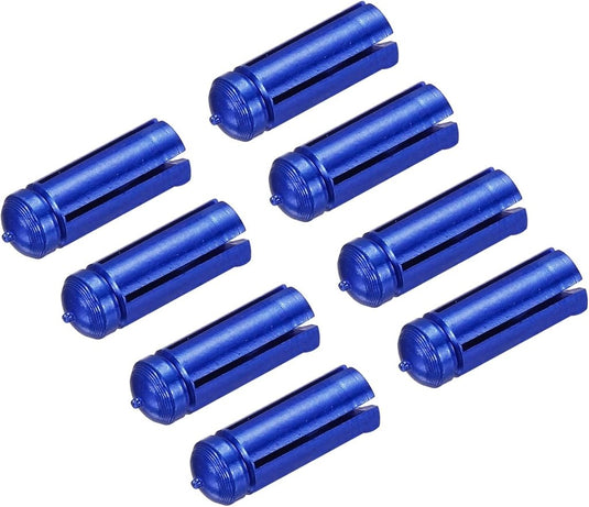 Dart flight protectors 8 stuks van aluminium blauw – 90 graden flight savers – dart accessoires - happygetfit.com