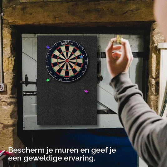 Dartbord achterwand 60 x 90 cm van 12 mm dik zelfklevend vilt – dartwandmat – muurprotectie - happygetfit.com