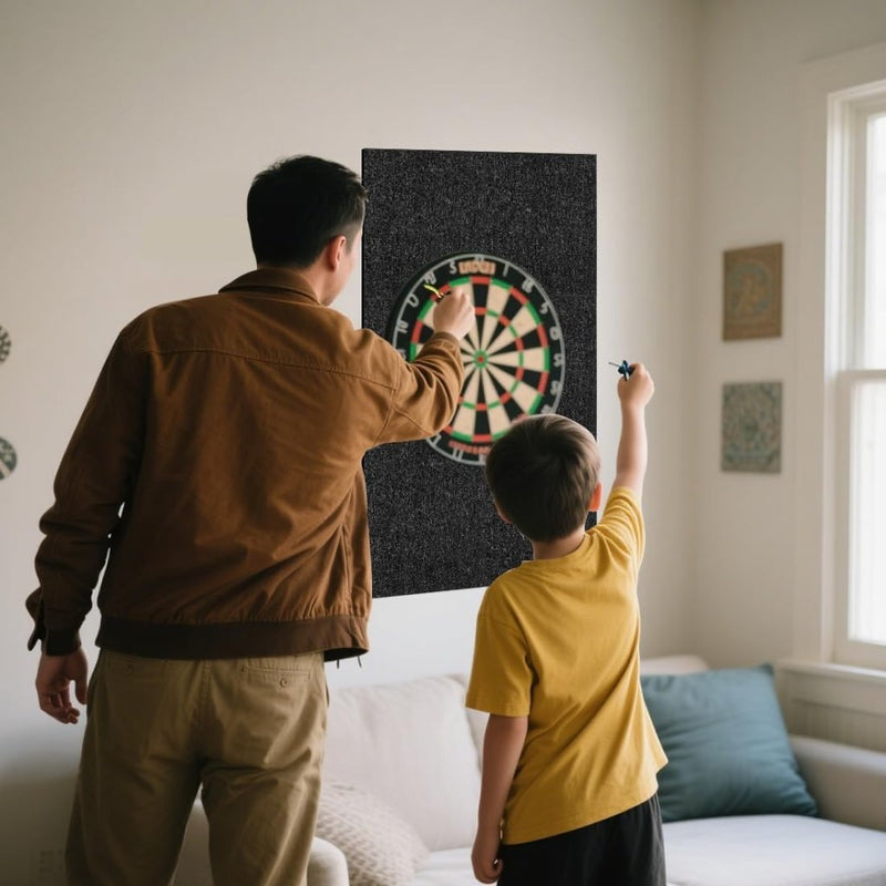 Laad afbeelding in Galerijviewer, Dartbord achterwand 90 x 90 cm met 9 zelfklevende viltpanelen van 12 mm dik – dartwandbekleding – dartmuurprotectie - happygetfit.com
