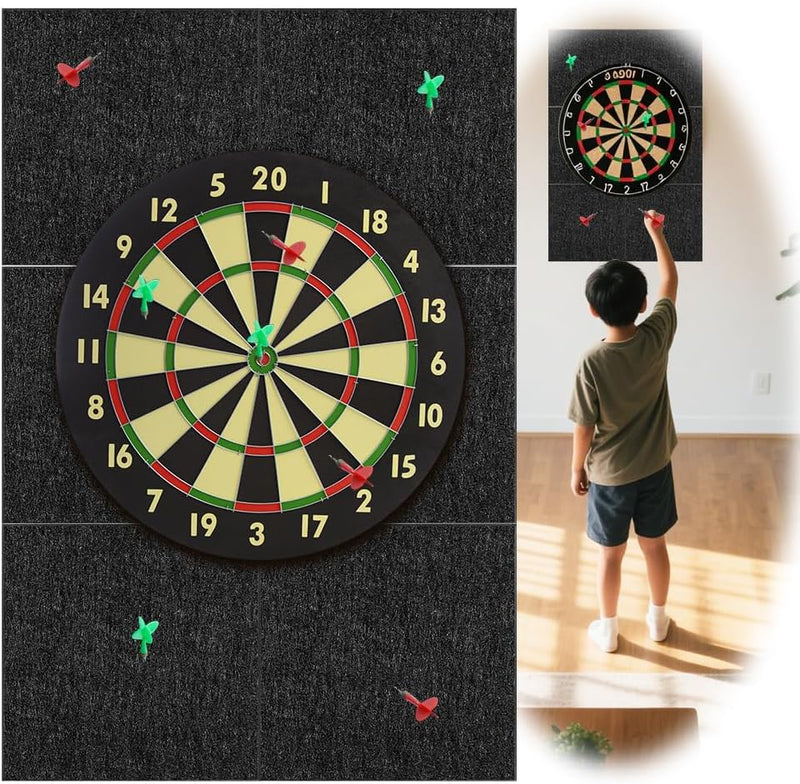 Laad afbeelding in Galerijviewer, Dartbord achterwand 90 x 90 cm met 9 zelfklevende viltpanelen van 12 mm dik – dartwandbekleding – dartmuurprotectie - happygetfit.com
