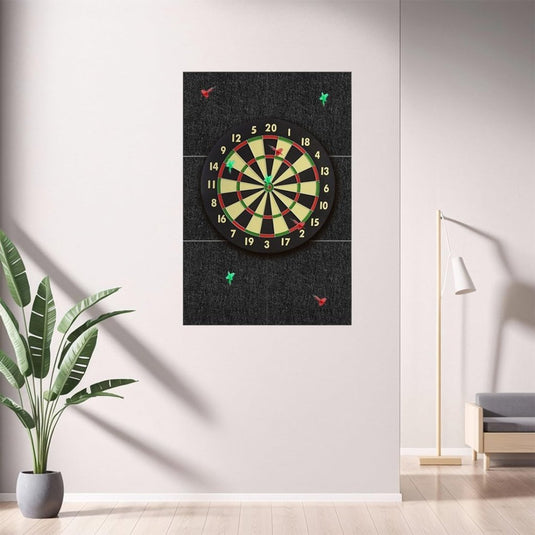 Dartbord achterwand 90 x 90 cm met 9 zelfklevende viltpanelen van 12 mm dik – dartwandbekleding – dartmuurprotectie - happygetfit.com