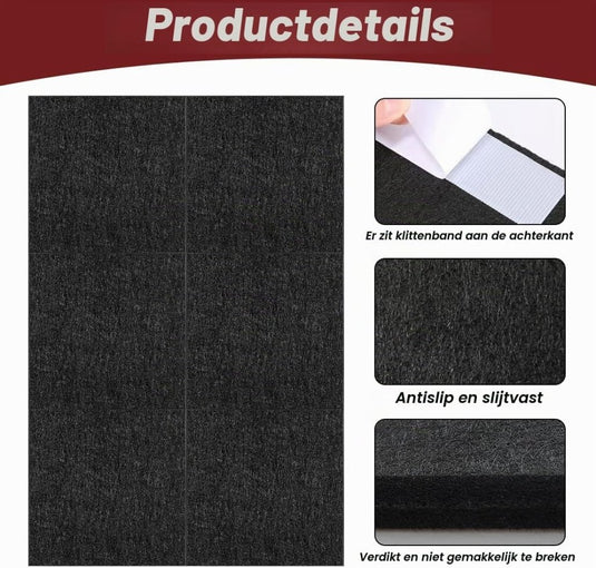 Dartbord achterwand 90 x 90 cm met 9 zelfklevende viltpanelen van 12 mm dik – dartwandbekleding – dartmuurprotectie - happygetfit.com