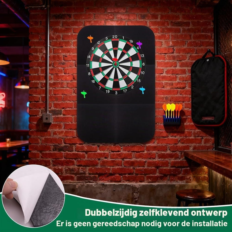 Bild im Galerie-Viewer laden, Dartbord beschermmat 6-delig 60 x 90 cm met zelfklevende vilten panelen van 12 mm – dartachterplaat – wandisolatie - happygetfit.com
