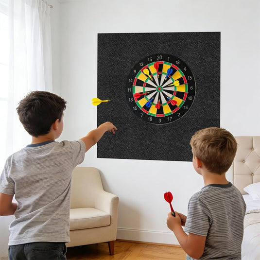 Dartbord beschermpanelen 6 stuks 30 x 30 cm van zelfklevend vilt – dartwandbekleding – dartbescherming - happygetfit.com