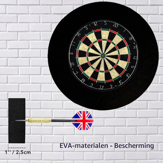 Dartbord beschermring 4-delig van EVA-schuim met 72 cm buitendiameter en 2,5 cm dikte – dartsurround – dartopvangrand - happygetfit.com