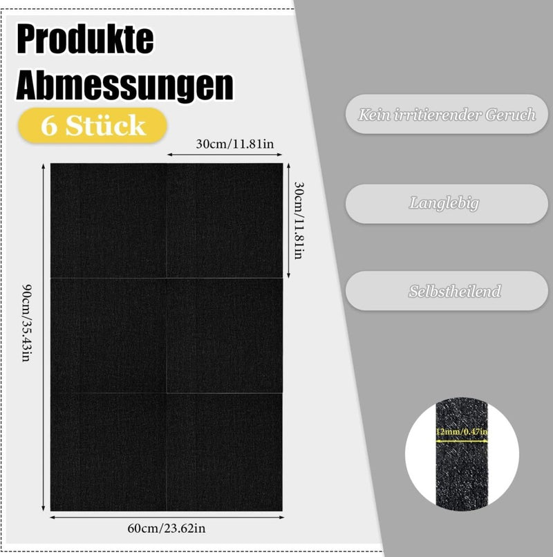 Charger l’image dans la visionneuse de galerie, Dartbord beschermtegels 6 stuks 30 x 30 cm van zelfklevend vilt met 12 mm dikte – dartpanelen – muurafscherming - happygetfit.com

