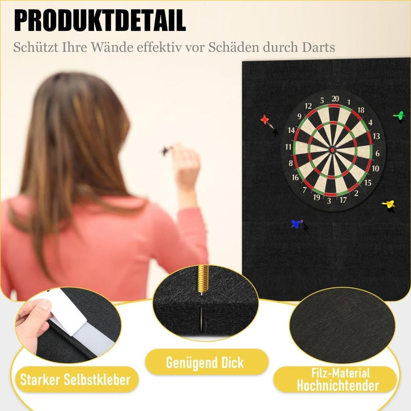 Charger l’image dans la visionneuse de galerie, Dartbord beschermtegels 6 stuks 30 x 30 cm van zelfklevend vilt met 12 mm dikte – dartpanelen – muurafscherming - happygetfit.com
