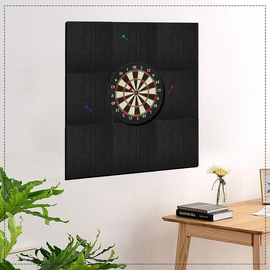 Dartbord beschermtegels 9 stuks 30 x 30 cm van dik zelfklevend vilt met knutselmes – dartwandisolatie – muurbeschermers - happygetfit.com