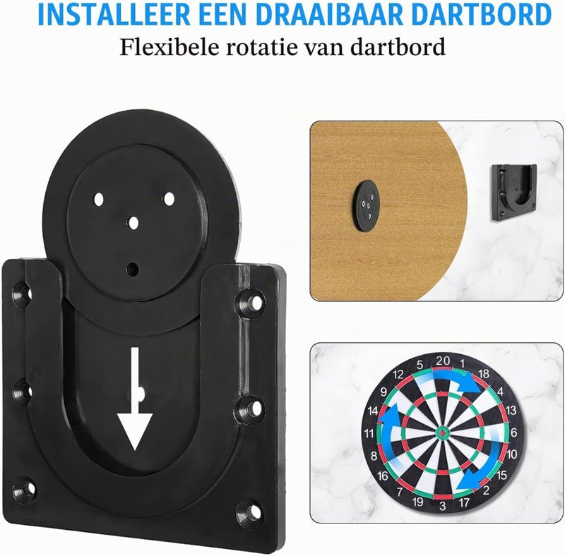 Bild im Galerie-Viewer laden, Dartbord ophangbeugel met U-vormige bevestiging en schroevenset voor steeldartborden – dartwandhouder – dartmontage - happygetfit.com
