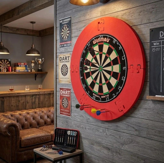 Dartbord opvangring 4-delig van 3 cm dik EVA-schuim voor bescherming tegen misworpen pijlen – dartomranding – wandprotectie - happygetfit.com