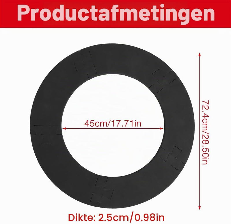 Bild im Galerie-Viewer laden, Dartbord opvangring 5-delig van EVA-schuim met 72 cm buitendiameter en 2,5 cm dikte – dartbeschermrand – dartwandbescherming - happygetfit.com
